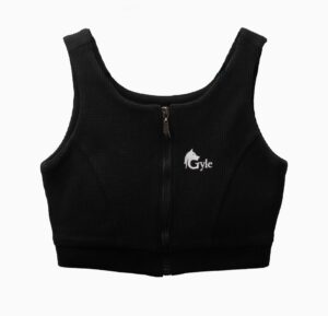 Black Sleeveless Sport Crop Top with Zipper