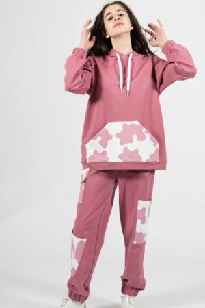 Hoodie with Strawberry Cow Details