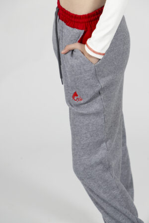 Grey Soft Ribbed Joggers