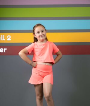 Кораллово-розовый укороченный топ